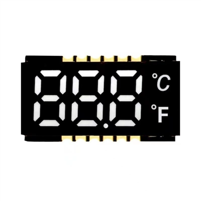 3-разрядный 7-сегментный индикатор 0.4″ SMD для термометров, отрицательный дисплей