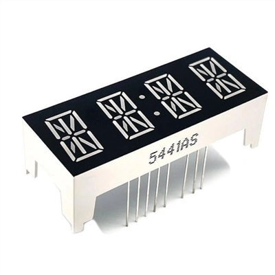 Буквенно-цифровой 14-сегментный индикатор, 4 разряда, 0.54″